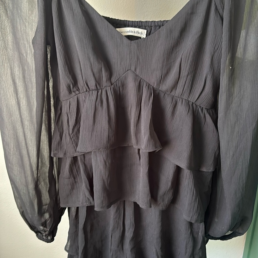 A&F - BLACK RUFFLE DRESS - Picture 6 of 13